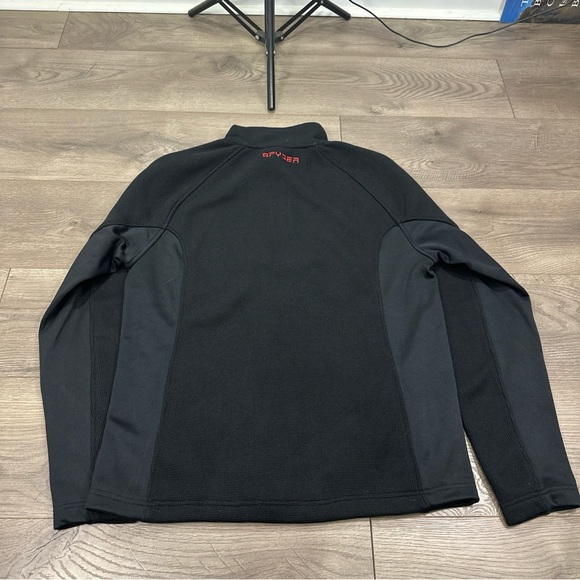Spyder Outbound 1/4 Zip Core Pullover Sweater Jacket Black Red Men’s Sz Medium - Picture 6 of 7